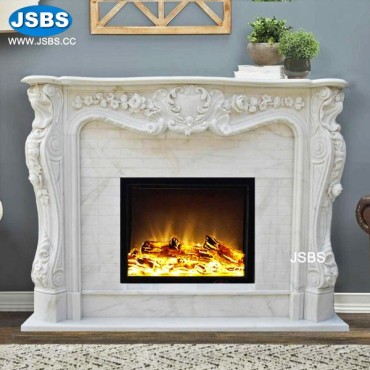 White Marble French Fireplace, White Marble French Fireplace