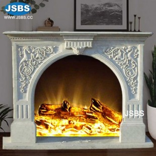 White Marble French Fireplace, JS-FP165