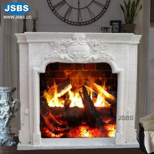 White Marble French Fireplace, White Marble French Fireplace