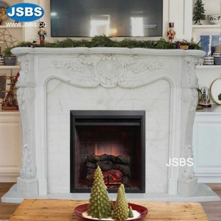 White Ornate Fireplace Surround , White Ornate Fireplace Surround 