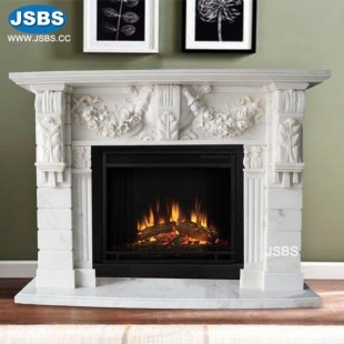 White Stone Fireplace, JS-FP028