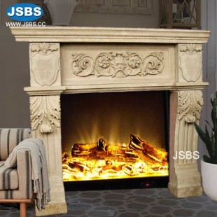 Yellow Floral Surround Fireplace, JS-FP163