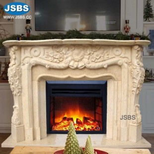 Yellow Floral Surround Fireplace, Yellow Floral Surround Fireplace