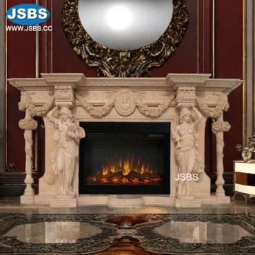 Beautiful Marble Lady Fireplace, JS-FP057