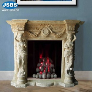 Hot selling Cream Fireplace Mantel, JS-FP305