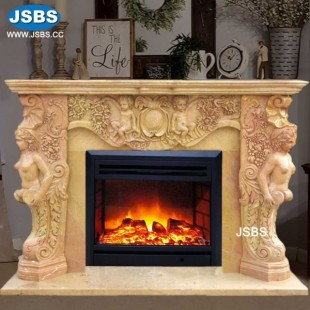 Corner Style Marble Fireplace, JS-FP257