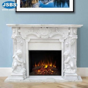 Custom Cherub Fireplace Frame, JS-FP121