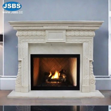 Custom Marble Lion Mantel, JS-FP008