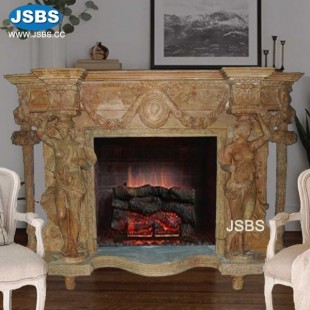 Custom Yellow Fireplace Mantel, JS-FP130