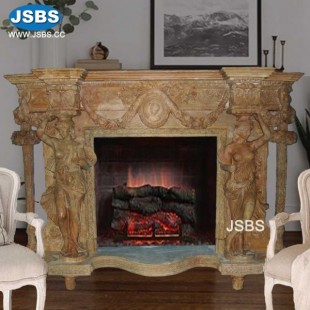 Custom Yellow Fireplace Mantel, Custom Yellow Fireplace Mantel