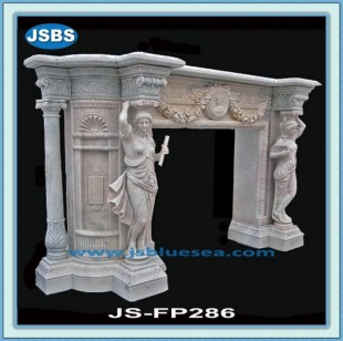 Elegan Statuary Marble Fireplace Mantel , JS-FP286