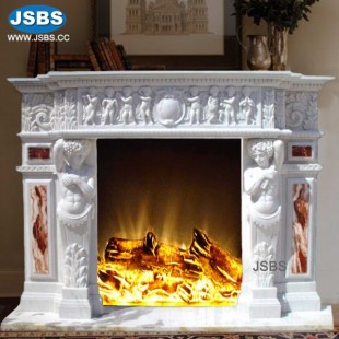 Elegant White Marble Mantel, Elegant White Marble Mantel