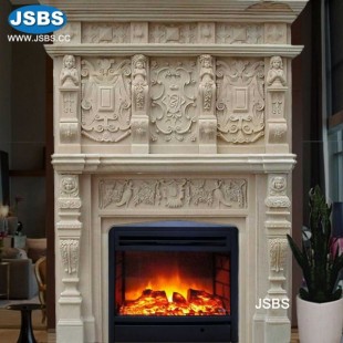 Engraving Luxury Fireplace Mantels, JS-FP178