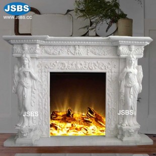 Engraving Nice White Fireplace Surround, JS-FP208