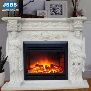 Elegant White Marble Mantel , JS-FP335