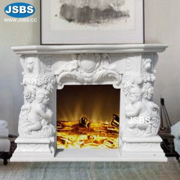 Cherub Lion Head Sculpture Fireplace, JS-FP389