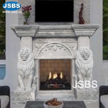 Marble Lion Arch Fireplace mantel, JS-FP375