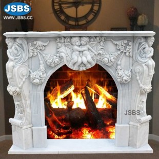 For Sale Children Statuary Marble Fireplace, JS-FP252
