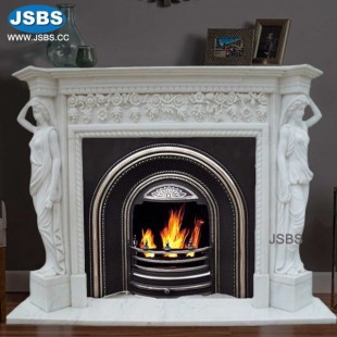 French Floral Marble Fireplace, JS-FP267