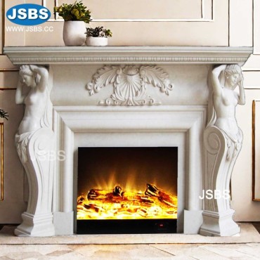 Natural White Marble Statuary Mantel, Natural White Marble Statuary Mantel