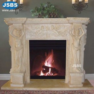 Natural Cream Lady Fireplace Mantel, JS-FP018