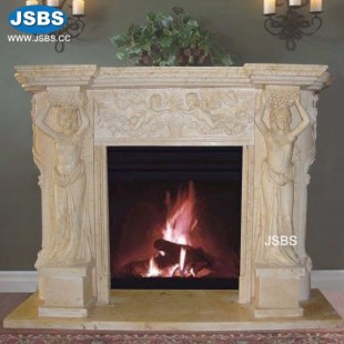 Natural Cream Lady Fireplace Mantel, Natural Cream Lady Fireplace Mantel