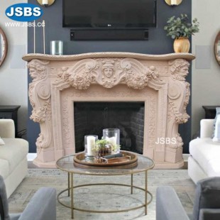 Nice White Marble Fireplace, JS-FP067