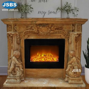 Popular Yellow Cherub Fireplace, JS-FP206