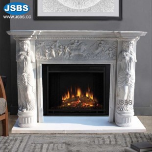 Sculpture Stone Fireplace Mantel, JS-FP021