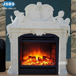 White Cherub Fireplace, JS-FP112