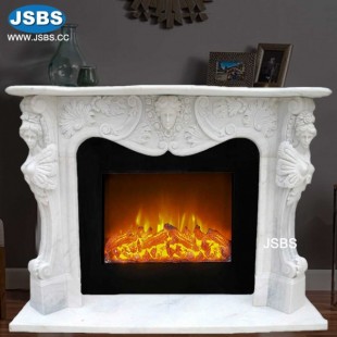 White Marble Statuary Mantel, White Marble Statuary Mantel