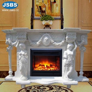 Greek Majesty Floral Fireplace Mantel, JS-FP336
