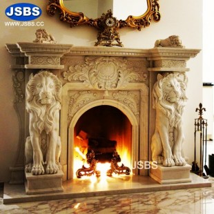 Hot Selling Marble Lion Mantel, JS-FP134