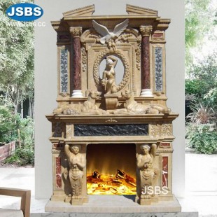 Majestic Greek Art Marble Fireplace, JS-FP014