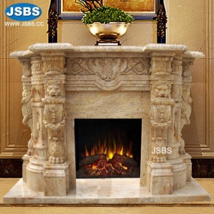 Ornate Stone Fireplace Designs, JS-FP106