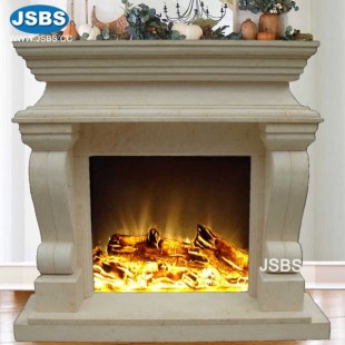 Cream Marble Fireplace , JS-FP321