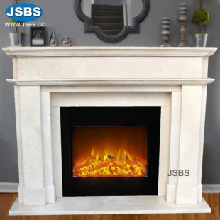 Light Cream Contemporary Fireplace, JS-FP212