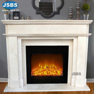 Light Cream Contemporary Fireplace, Light Cream Contemporary Fireplace