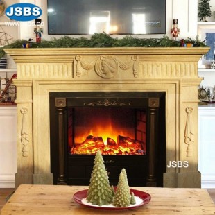 Ligth Yellow Fireplace Mantel, JS-FP318