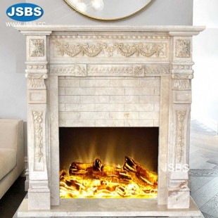 Travertine Small Fireplace, Travertine Small Fireplace