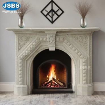 Sandstone fireplace mantel, js-fp354