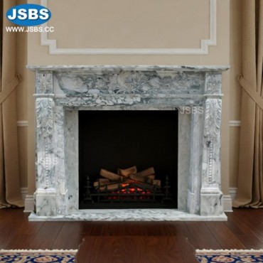 Arabescato Marble Fireplace, js-fp533