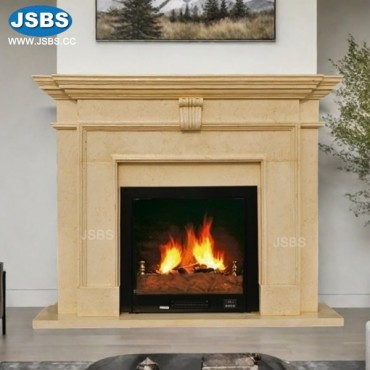 Cream Marble Fireplace Mantel, js-fp427