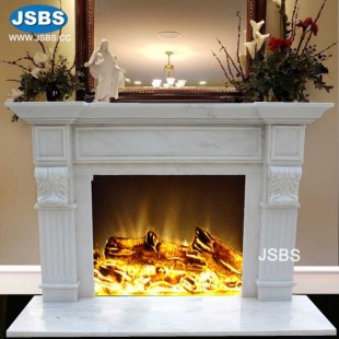 Transitional White Marble Mantel , Transitional White Marble Mantel 