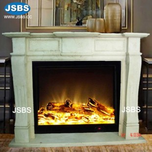 White Marble Corbel Style Fireplace, JS-FP094
