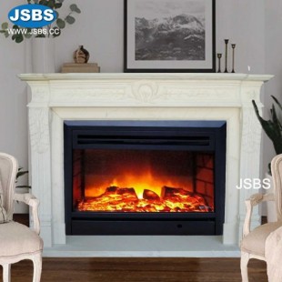White Marble Fireplace, JS-FP116