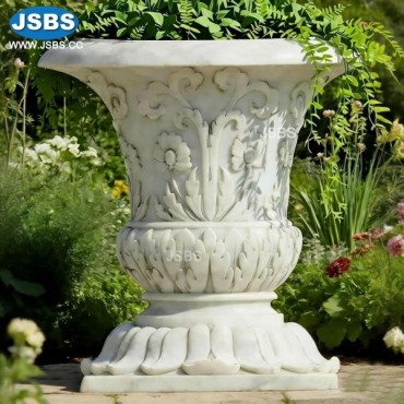 White Marble Flower Pot, js-p290