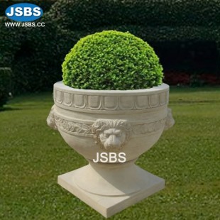 Lion Head Sandstone Planter, Lion Head Sandstone Planter