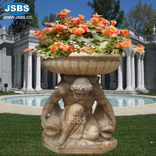 Statuary Marble Planter Pair, Statuary Marble Planter Pair