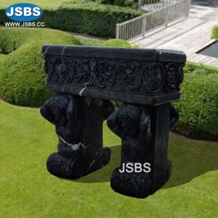 Black Cherub Square Planter, Black Cherub Square Planter